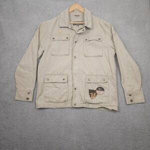 whispering smith london jacket mens extra large canvas Coat fullzip snaps Shaket